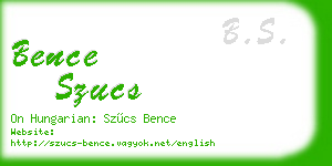 bence szucs business card
